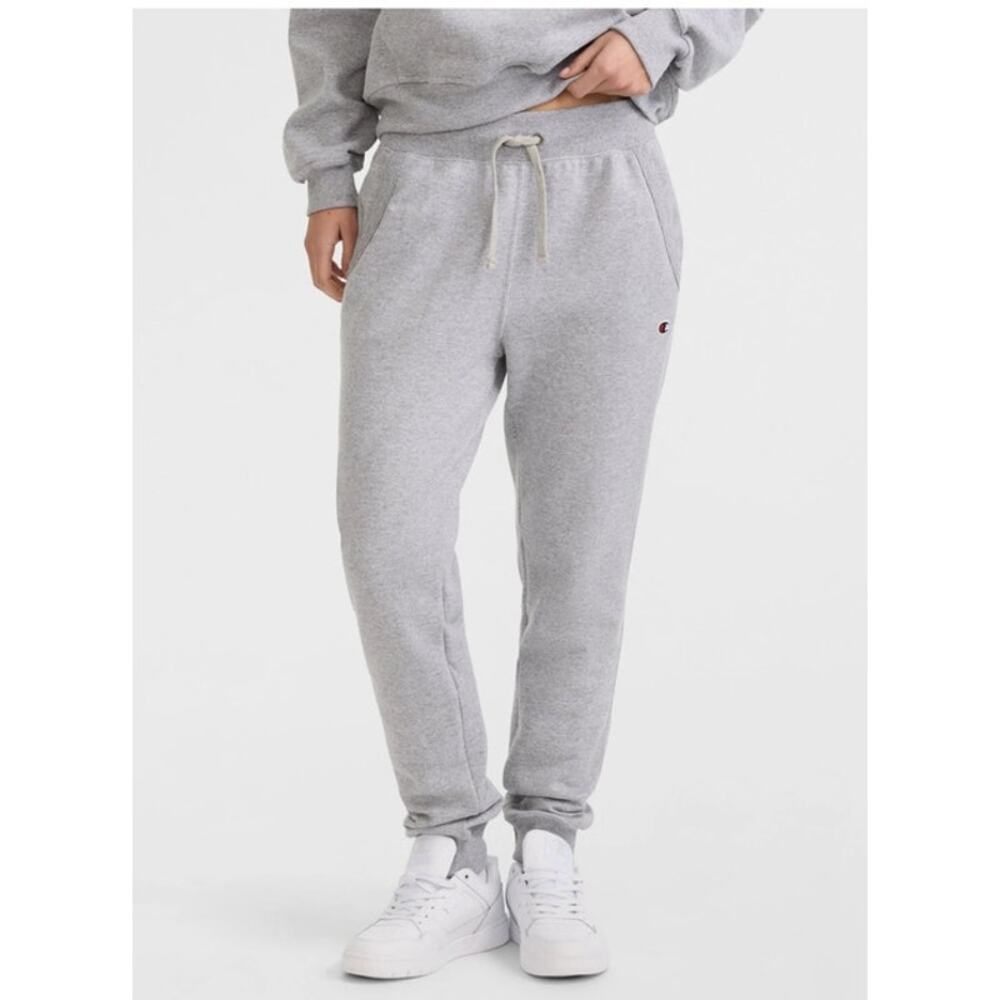 Champion Womens French Terry Heather Gray Sweatpants Cotton Joggers Medium NEW